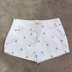J. Crew White Anchor Pattern Women's Shorts